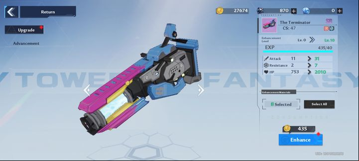 There may be several reasons why you can't enhance your weapons - Tower of Fantasy: Enhancing weapons - Basics - Tower of Fantasy Guide