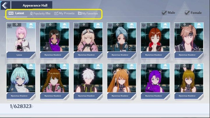 If you want to have more characters to choose from, or load your own hero, select Lobby from the middle menu - Tower of Fantasy: Character creation and customization - Basics - Tower of Fantasy Guide