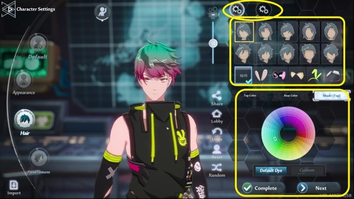 The Hair tab, as the name suggests, will allow you to style your hair - Tower of Fantasy: Character creation and customization - Basics - Tower of Fantasy Guide