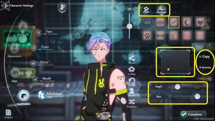 As for the markings, first of all, pay attention to the tabs in the upper right corner - Tower of Fantasy: Character creation and customization - Basics - Tower of Fantasy Guide