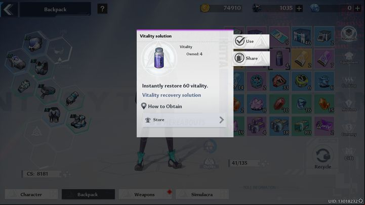 There is another option that requires sacrificing a certain amount of Dark Crystals - Tower of Fantasy: Vitality - what is it? - FAQ - Tower of Fantasy Guide