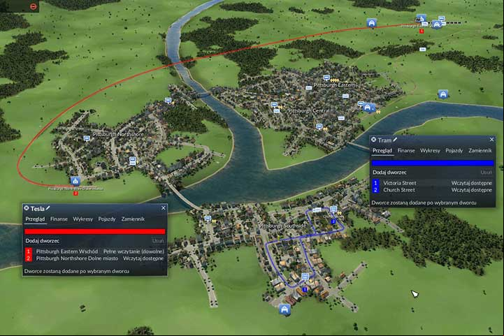 Rail tracks for Tesla (coal) and tram lines for the Southside. - Mission 2 - Industrialization | The USA Campaign - The USA Campaign - Transport Fever Game Guide