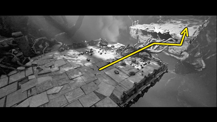 Go through the large gate and follow the path shown in the picture above - Trek to Yomi: Chapter 5 - walkthrough - Walkthrough - Trek to Yomi Guide