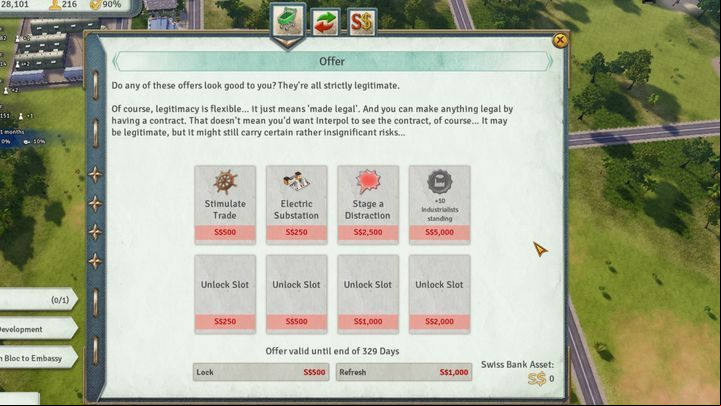 Try to spend money gathered in the Swiss bank wisely - The Broker | Mechanics in Tropico 6 - Mechanics - Tropico 6 Guide