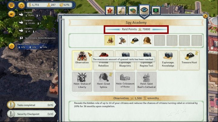 The amount of Raid Points collected. - Whats new in Tropico 6? - Basics - Tropico 6 Guide
