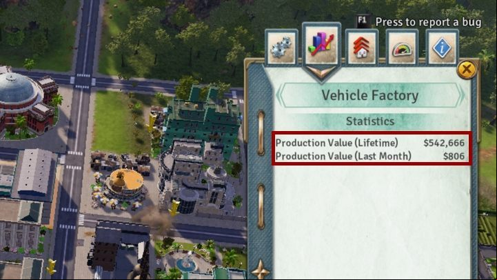 Income generated by a Vehicle Factory. - Finances and trade | Mechanics in Tropico 6 - Mechanics - Tropico 6 Guide