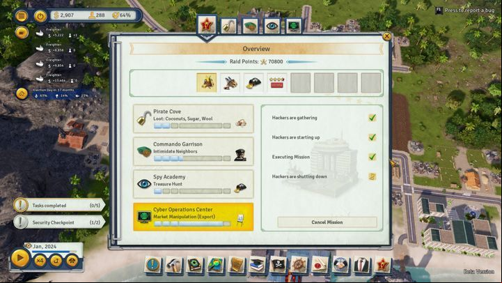 The main with information about all current Raids. - Raids | Mechanics in Tropico 6 - Mechanics - Tropico 6 Guide