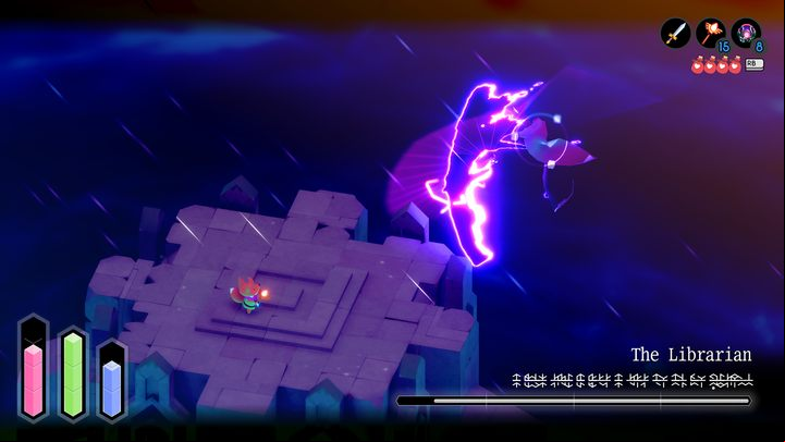 There is a time window in which you can perform a melee attack against the Librarian - Tunic: The Librarian - boss, how to beat? - Bosses - Tunic Guide