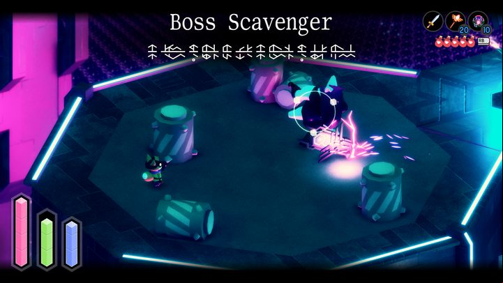 The Boss Scavenger has several pieces of equipment that she uses for attacking - Tunic: Boss Scavenger - boss, how to beat? - Bosses - Tunic Guide
