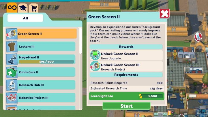 Research takes a long time, so we recommend prioritizing projects that seem the most useful to you at the time - Two Point Campus: Research and upgrades - Basics - Two Point Campus Guide