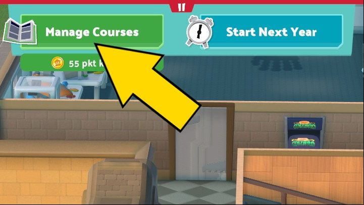 You can spend Course Points on the Manage Courses screen, only before starting a new academic year - Two Point Campus: Courses and Course Points - Basics - Two Point Campus Guide