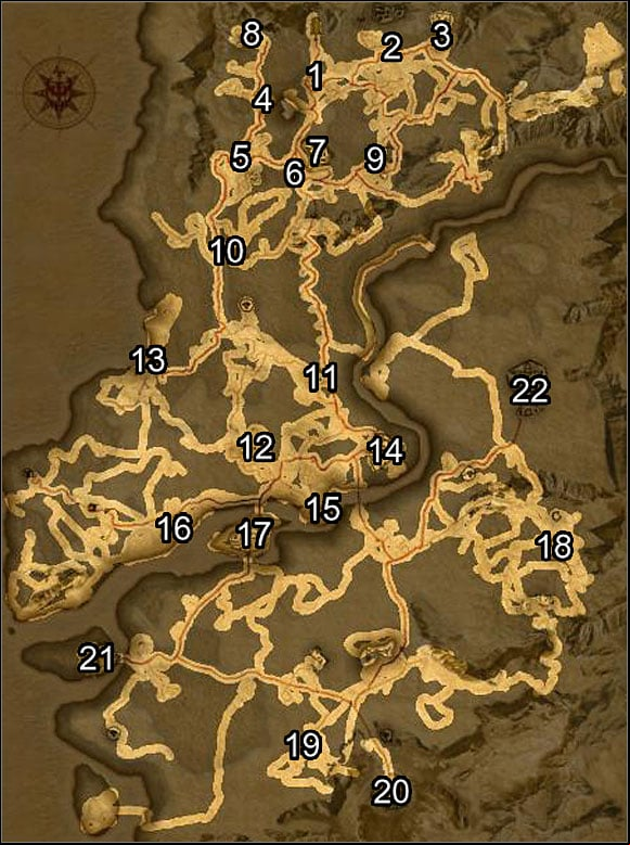 The above map obviously doesn't show all the interesting places you can go to in Two Worlds - World Map - Two Worlds - Game Guide and Walkthrough