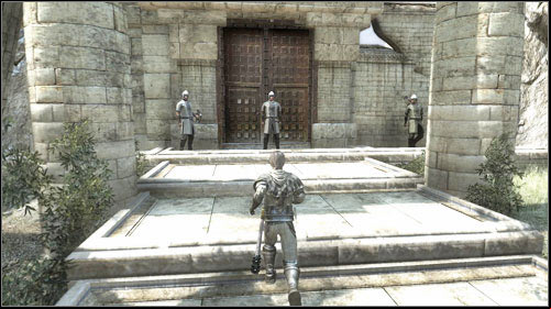 After speaking with Odval the guard (M3:1), you will learn that youll need a , attainable only at Hatmandor - Desertgate | Main quests - Chapter I - Main quests - Chapter I - Two Worlds II Game Guide
