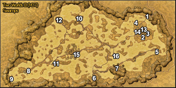 1 - Swamps | Quests Maps - Maps - Two Worlds II Game Guide