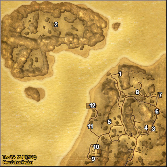 1 - New Ashos Region | Quests Maps - Maps - Two Worlds II Game Guide
