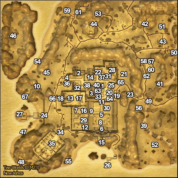 1 - New Ashos | Quests Maps - Maps - Two Worlds II Game Guide