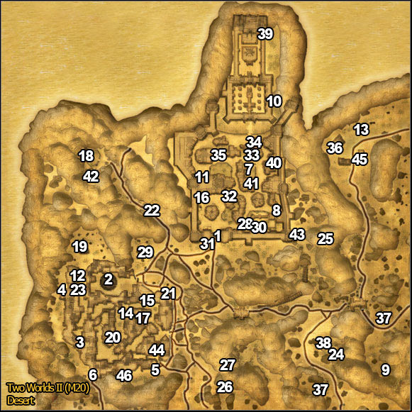 1 - Desert | Quests Maps - Maps - Two Worlds II Game Guide