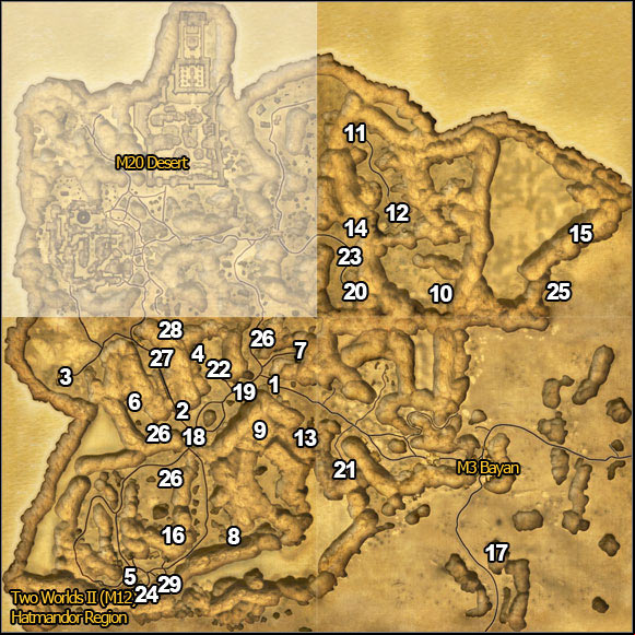 1 - Hatmandor Region - p. 1 | Quests Maps - Maps - Two Worlds II Game Guide