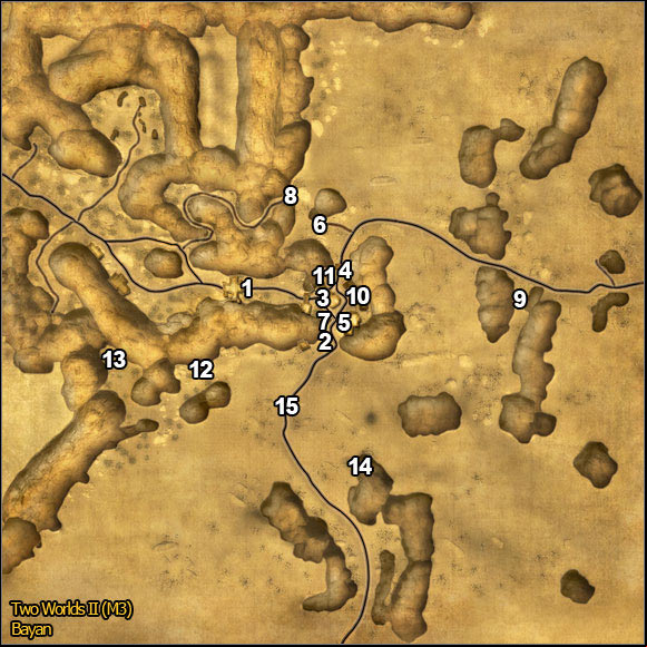 1 - Bayan | Quests Maps - Maps - Two Worlds II Game Guide
