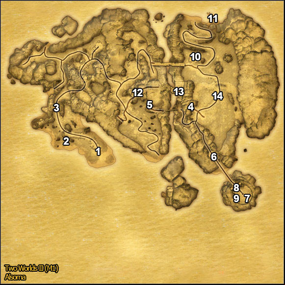 1 - Alsorna | Quests Maps - Maps - Two Worlds II Game Guide