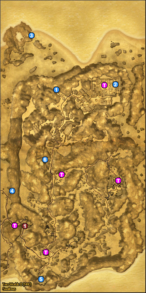 1 - Swallows | World Atlas Maps - Maps - Two Worlds II Game Guide
