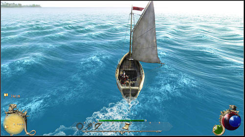 You can buy a boat after you arrive to New Ashos, in the harbor (M36:4) - Boating | Tips - Tips - Two Worlds II Game Guide