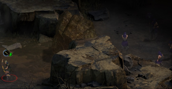 Once the encounter ends, the rock that can be seen on the above screenshot will move, revealing a group of Earthshakers - Earthshaker Reinforcements - side quest | The Disfavored Camp - The Disfavored Camp - Tyranny Game Guide