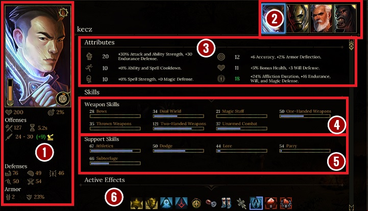 The presented window will appear once you select the hero - The Interface - The Basics - Tyranny Game Guide