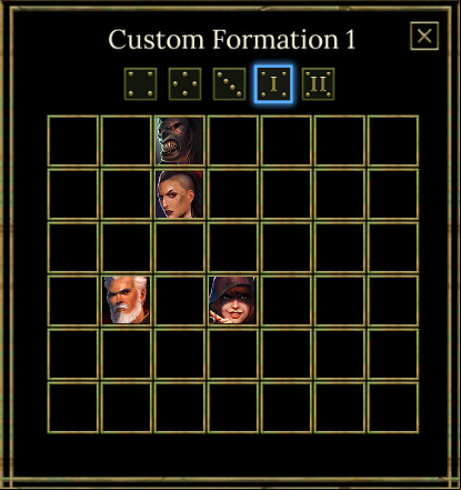 You can create your own party formations or use one of the premade ones - Combat - Important information - Tyranny Game Guide