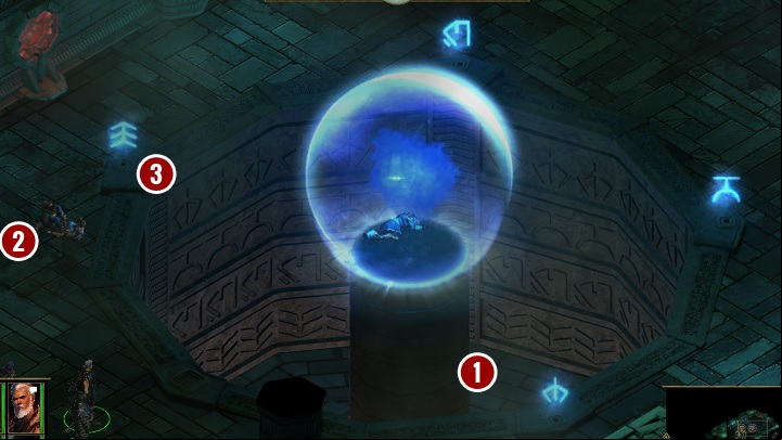 Right behind the place indicated in the picture, there is a central room of the ruins which you see on the above image - A Breach Between Worlds - main quest | Blade Grave - Blade Grave - Tyranny Game Guide