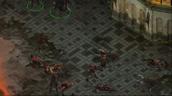 Reach Burning Library - Lower Ruins and you shall encounter Gaptooth and her companions, surrounded by corpses of other Scarlet Chorus soldiers - Extinguishing the Flames - main quest | Contested Lands - Contested Lands - Tyranny Game Guide