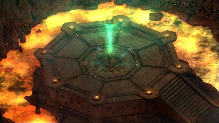 The target location isnt too big but there is a platform in its middle part (see screenshot) - Extinguishing the Flames - main quest | Contested Lands - Contested Lands - Tyranny Game Guide