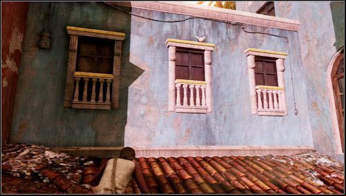 Jumping through the roofs, we will get into a dead end - Uncharted 3: Chapter 3 - Second-Story Work walkthrough - Walkthrough - Uncharted 3 Drakes Deception Guide