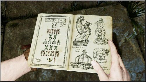 On the floor there are stone slabs with symbols - Uncharted 3: Chapter 6 - The Chateau part 2 walkthrough - Walkthrough - Uncharted 3 Drakes Deception Guide