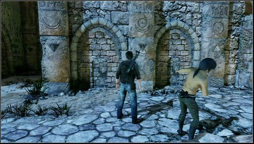 Now we have to solve the puzzle with the pillars - Uncharted 3: Chapter 8 - The Citadel part 2 walkthrough - Walkthrough - Uncharted 3 Drakes Deception Guide