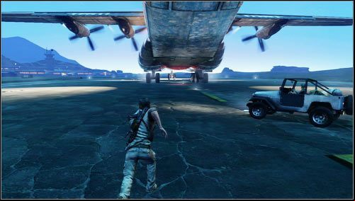 By running after the plane youll see how your transport starts to move away - Uncharted 3: Chapter 16 - One Shot at This walkthrough - Walkthrough - Uncharted 3 Drakes Deception Guide