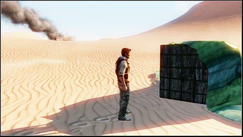 After a hard landing, youll be in the middle of the desert - Uncharted 3: Chapter 18 - The Rub al Khali walkthrough - Walkthrough - Uncharted 3 Drakes Deception Guide