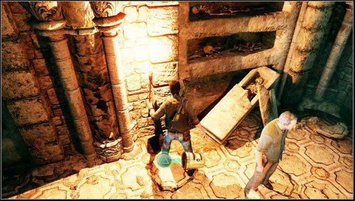 Just after solving the puzzle with the globe go out by taking the winding staircase - Uncharted 3: Chapter 9 treasures guide - Treasures - Uncharted 3 Drakes Deception Guide
