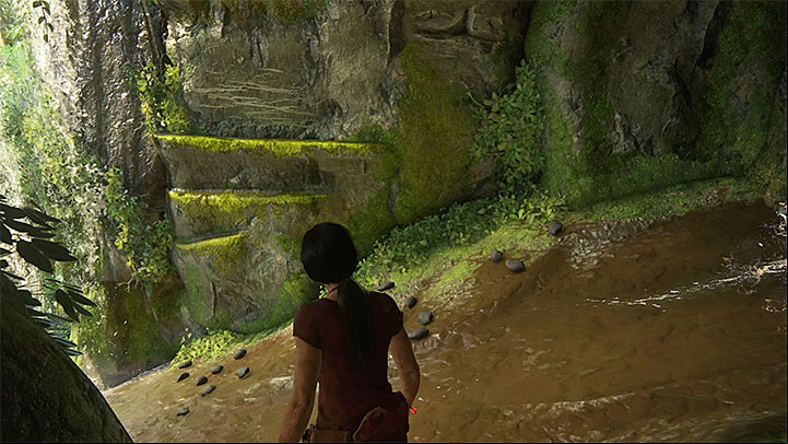 Cross the cave and stop in the spot shown in the above screenshot - Reach the railway station - 8. Partners | Walkthrough - Walkthrough - Uncharted: The Lost Legacy Game Guide
