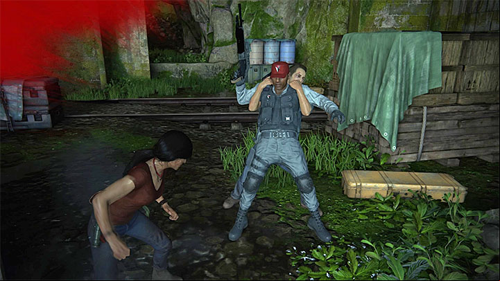 You can remain near Sam and eliminate opponents in cooperation - Reach the railway station - 8. Partners | Walkthrough - Walkthrough - Uncharted: The Lost Legacy Game Guide