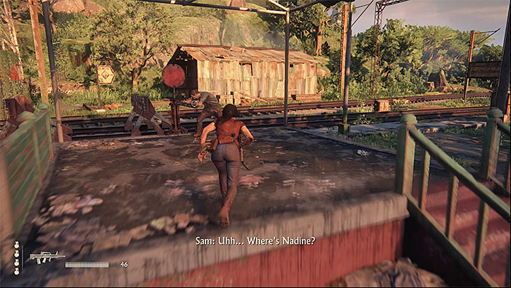 Your new task is to reach the train station that can be seen in the distance from your starting position - 9 - End of the Line | Walkthrough - Walkthrough - Uncharted: The Lost Legacy Game Guide