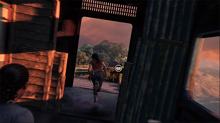 The grappling hook will save you from falling down the chasm - 9 - End of the Line | Walkthrough - Walkthrough - Uncharted: The Lost Legacy Game Guide