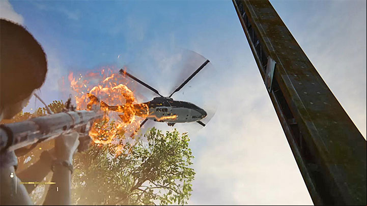 Fire two rockets to shoot down the helicopter - Right Under Your Nose | Trophy Guide - Trophy Guide - Uncharted: The Lost Legacy Game Guide