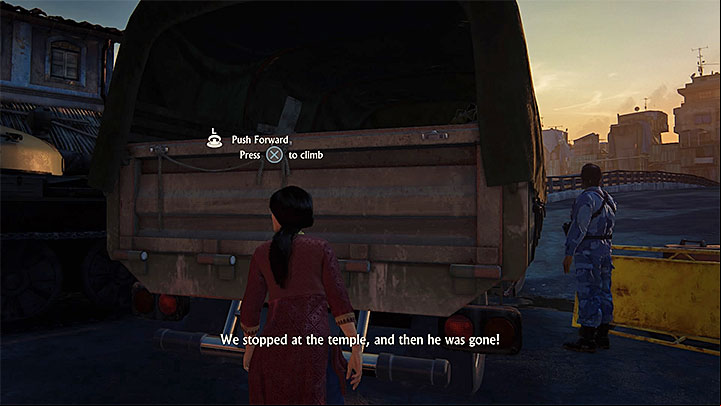 Continue following the linear path - 0 - Prologue | Walkthrough - Walkthrough - Uncharted: The Lost Legacy Game Guide