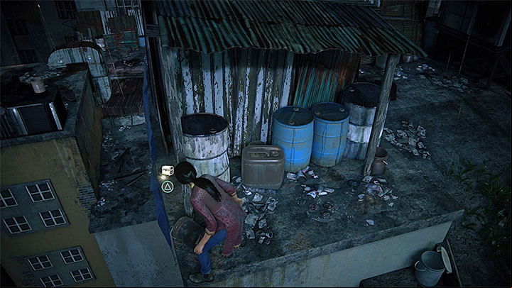 The first treasure can be found after reaching the part of the roof where you can see tall grass for the first time (this is presented in the picture 1) - 2 - Infiltration | Secrets - Secrets - Uncharted: The Lost Legacy Game Guide