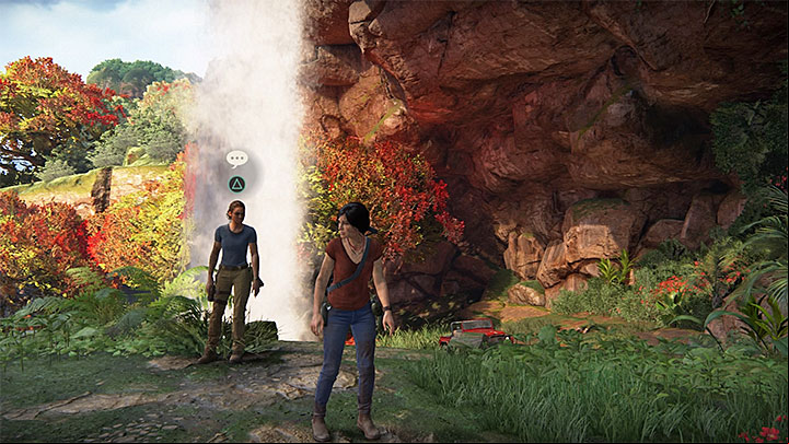 You can have another conversation with Nadine when you reach area near Shiva fort located in the north - 4 - Photos, optional conversations and lockboxes in Wester Ghats | Secrets - Secrets - Uncharted: The Lost Legacy Game Guide
