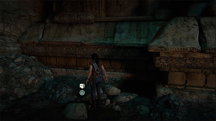This treasure can be found after reaching the bigger cave presented in the picture 1, the one in which you can find traces of a battle - 5 - The Great Battle - All secrets - Secrets - Uncharted: The Lost Legacy Game Guide