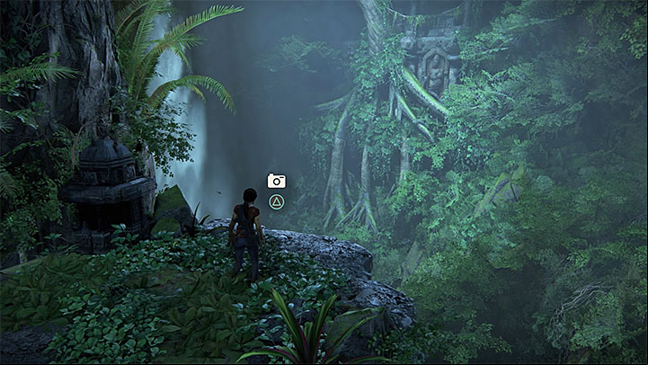 The second photo opportunity appears soon after you have left the location with elephants and reached a new large cave - Secrets in The Gatekeeper chapter | Secrets - Secrets - Uncharted: The Lost Legacy Game Guide
