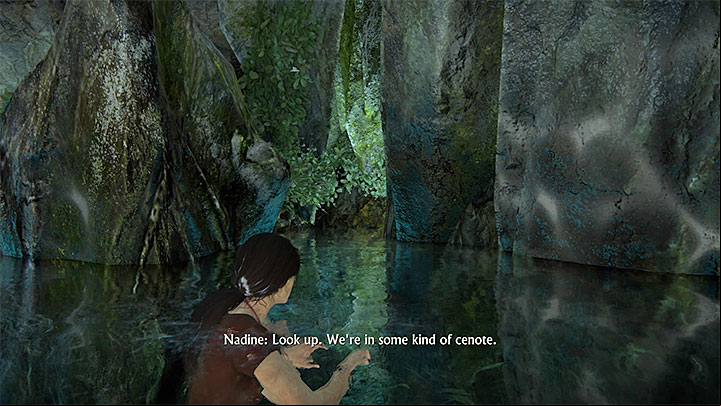 After you have reached another part of ruins, across the underwater tunnel, take do not hurry to take the stairs and explore the side area shown in the above screenshot first - 7 - A visit to the library | The Lost Legacy | Walkthrough - Walkthrough - Uncharted: The Lost Legacy Game Guide