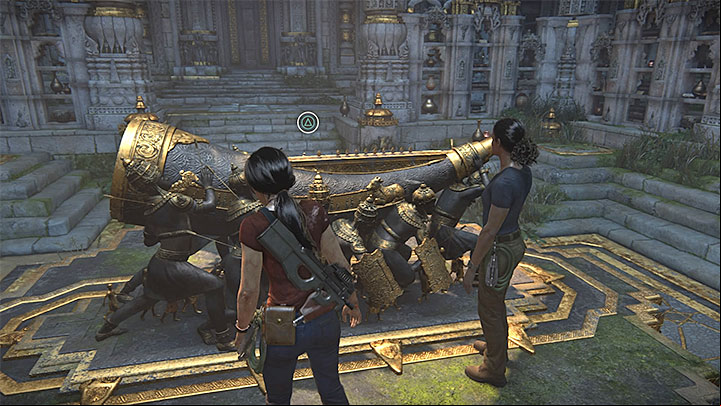 After you have found two treasures, examine the altar - 7 - A visit to the library | The Lost Legacy | Walkthrough - Walkthrough - Uncharted: The Lost Legacy Game Guide